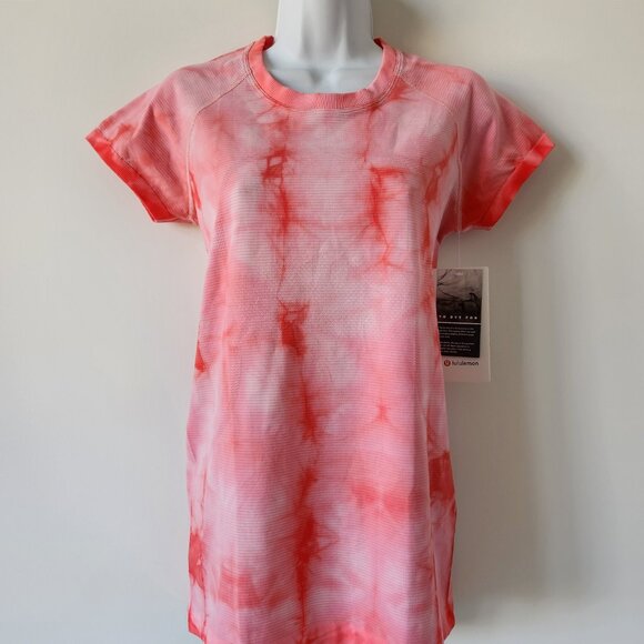 NWT LULULEMON RBLZ Pink Dye Swiftly Tech SS Tee 2.0 Marble Crew Top 10 - Picture 1 of 11